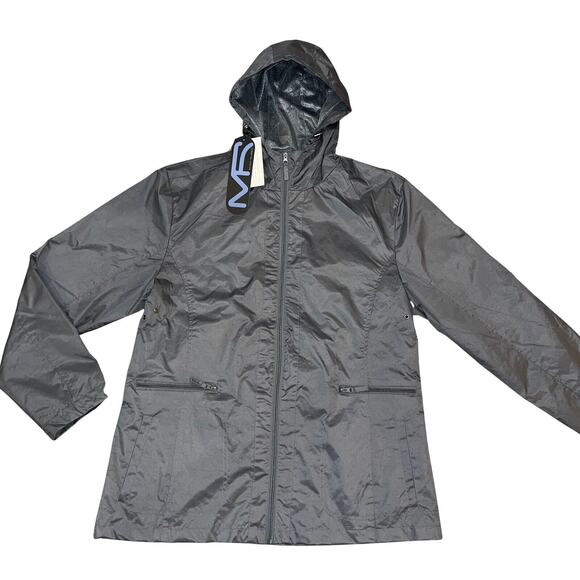 NEW Mack Russo Men’s Windbreaker Jacket Size XL Gray Water Resistant Hooded NWT - Picture 1 of 10